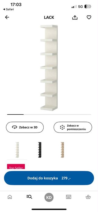 Regał LACK ikea na książki lub inne akcesoria