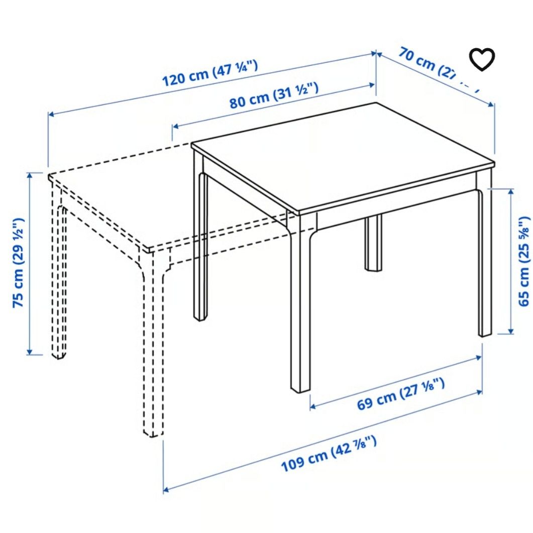 Rozkładany stół biały IKEA