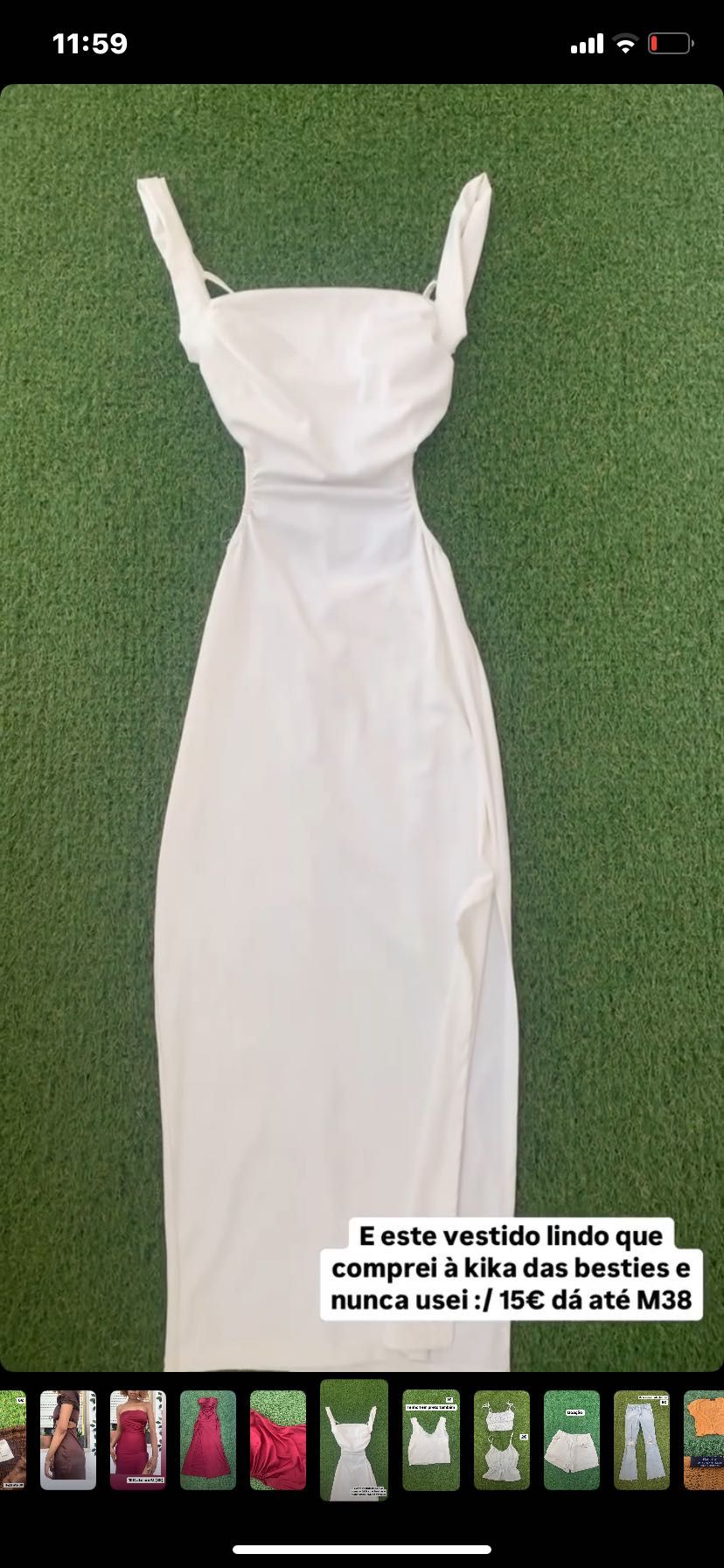 Vestido branco tecido fresco