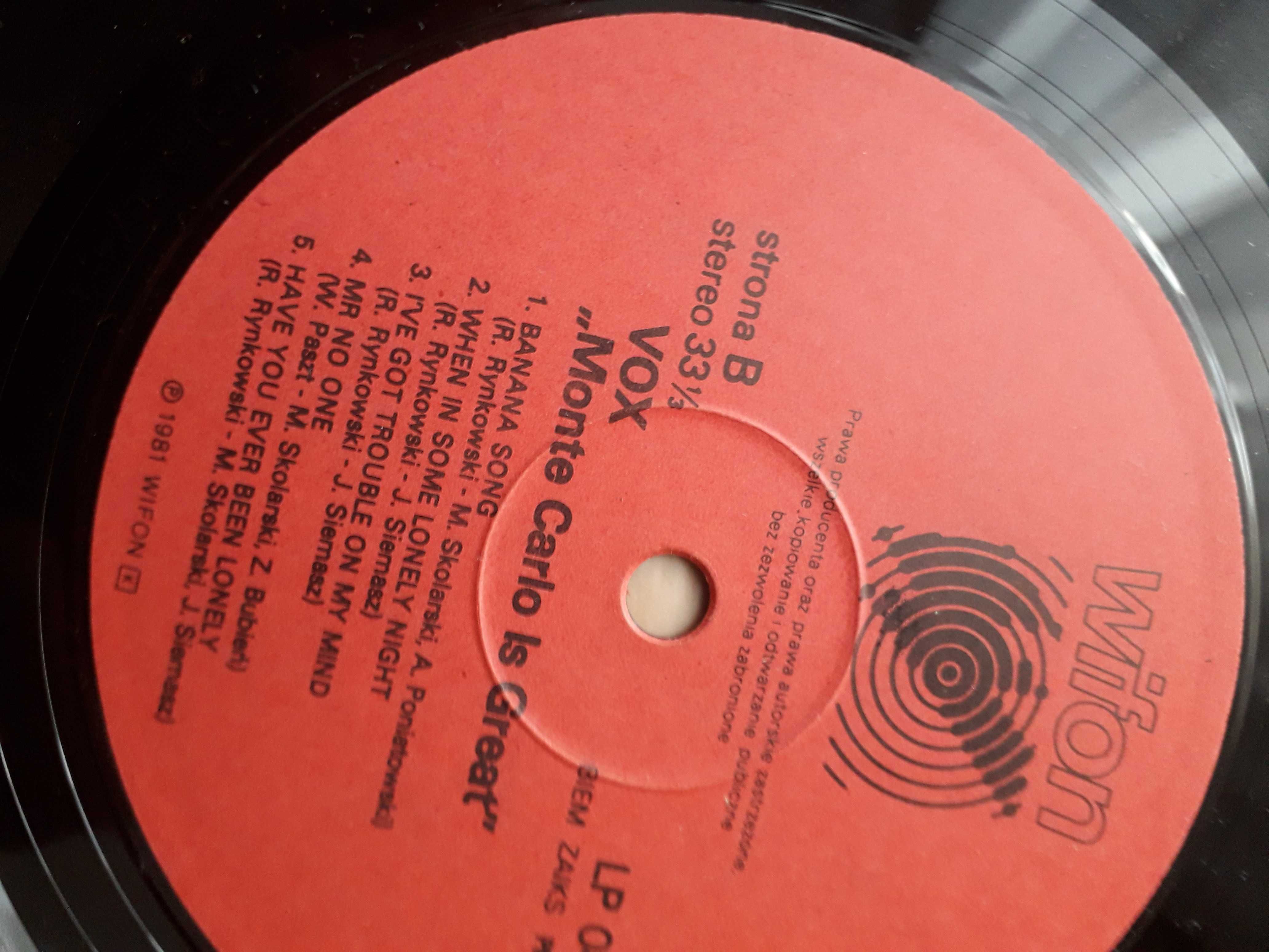 VOX – Monte Carlo is Great - Wifon LP045 - płyta jak nowa
