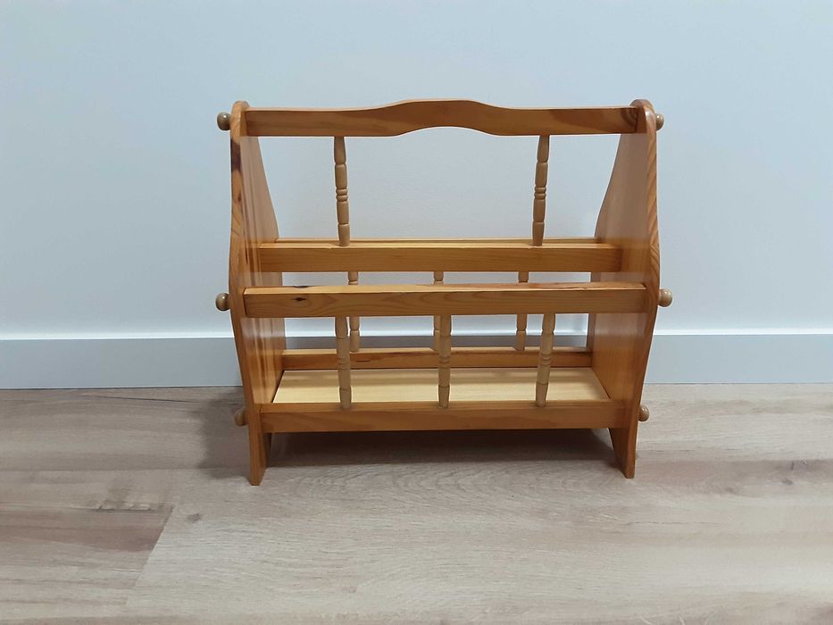 Porta-revistas/Cesto de Arrumação em Madeira