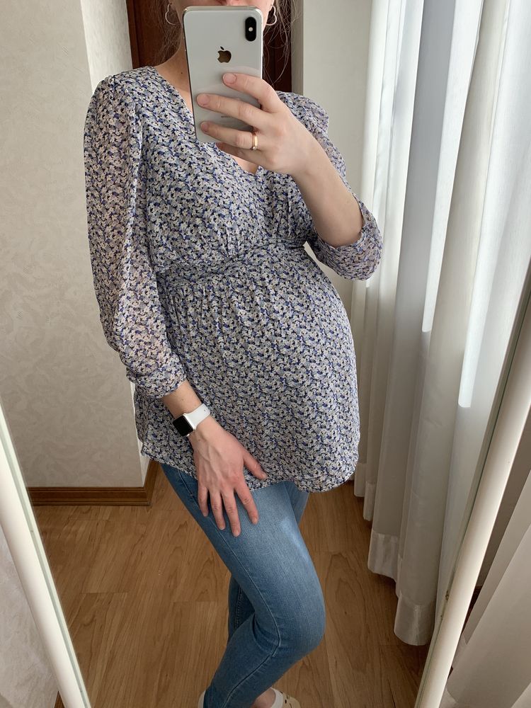 Кофта блуза туника в цветочек H&M mama maternity для беременных