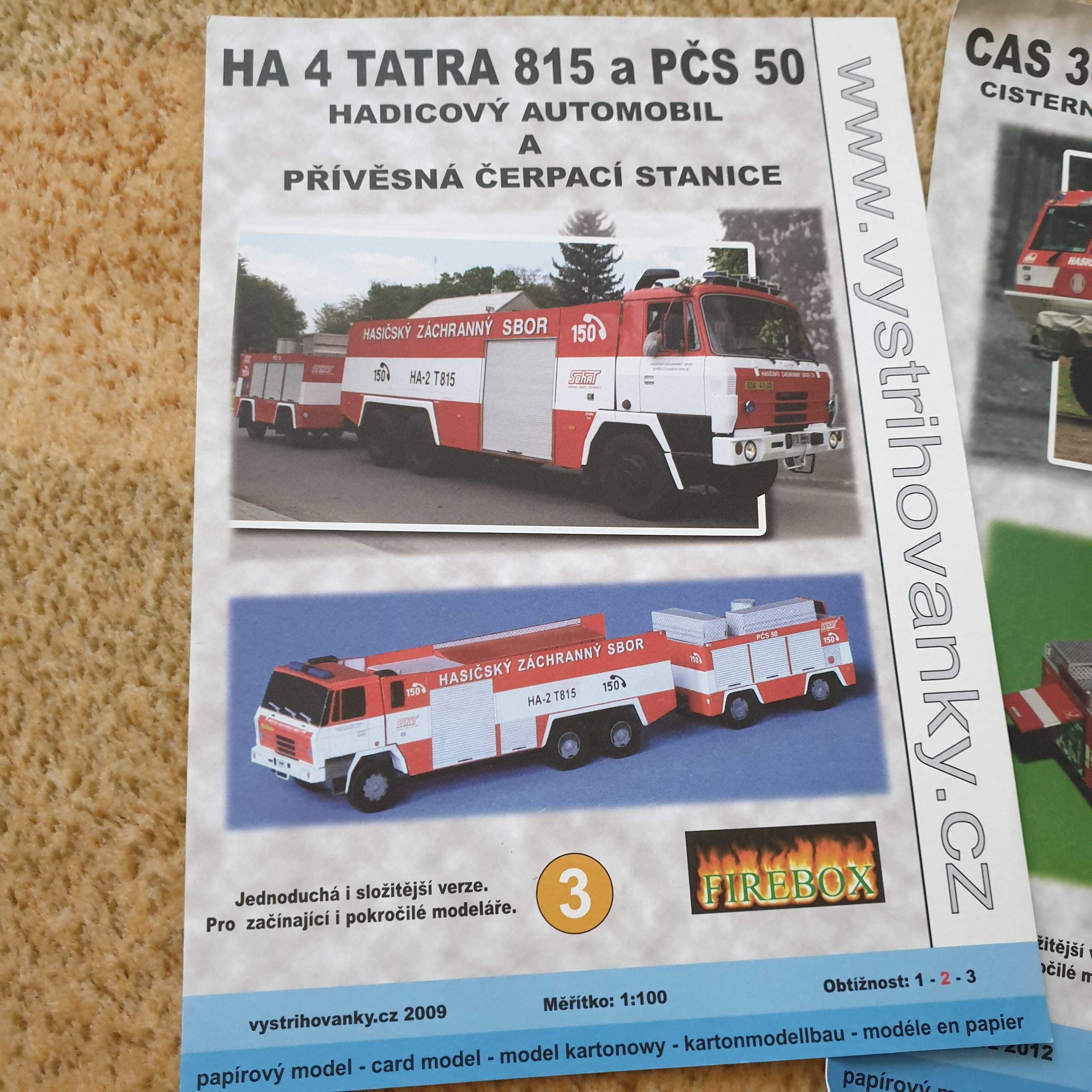 Model kartonowy Pojazdy straży pożarnej - komplet