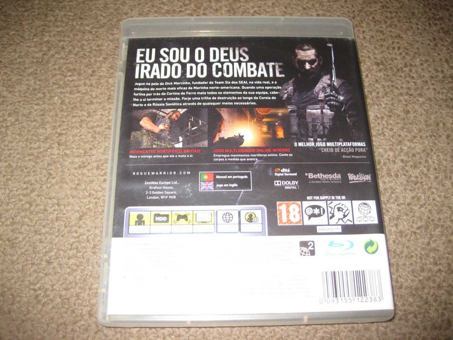 Jogo "Rogue Warrior" para PS3/Completos!