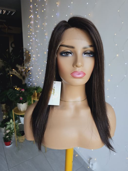 Peruka z włosw naturalnych lace front ciemny braz Agnieszka