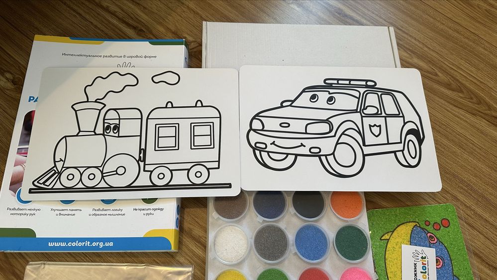 Набор Colorit, раскраска Цветным Песком. Магнитные Пазлы из Чехии