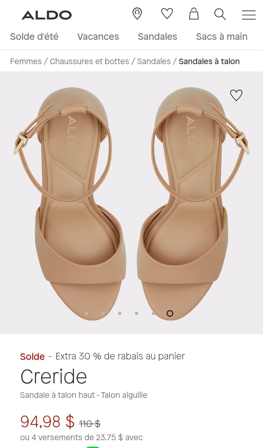 Босоніжки кожані ALDO оригінал вищої якості.