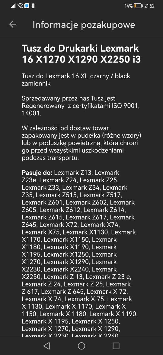 Pusty kartridż 9 sztuk lexmark 16 komplet