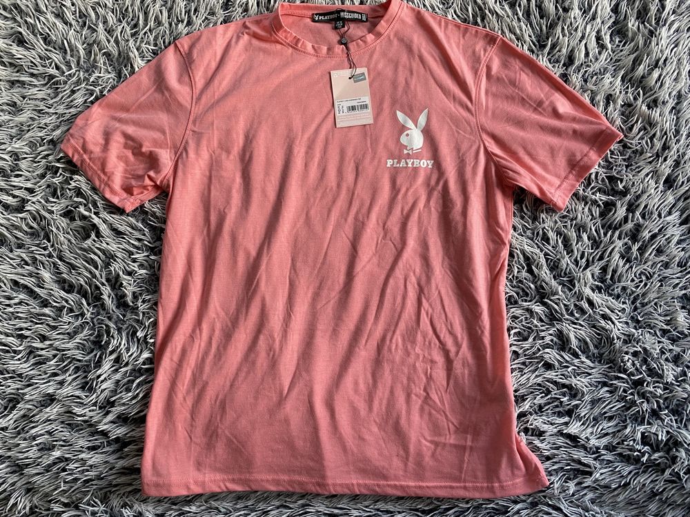 T-shirt koszulka podkoszulek różowa Missguided x Playboy