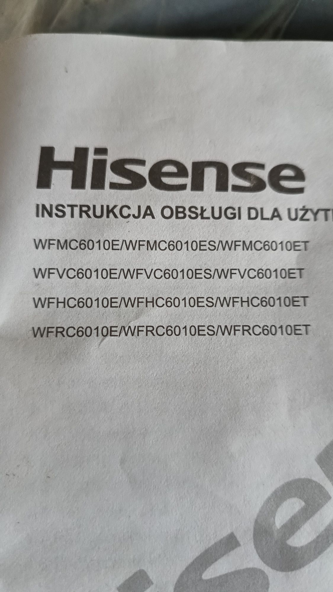 Pralka Hisense WFMC6010E/WFMC6010ES/WFMC6010ET