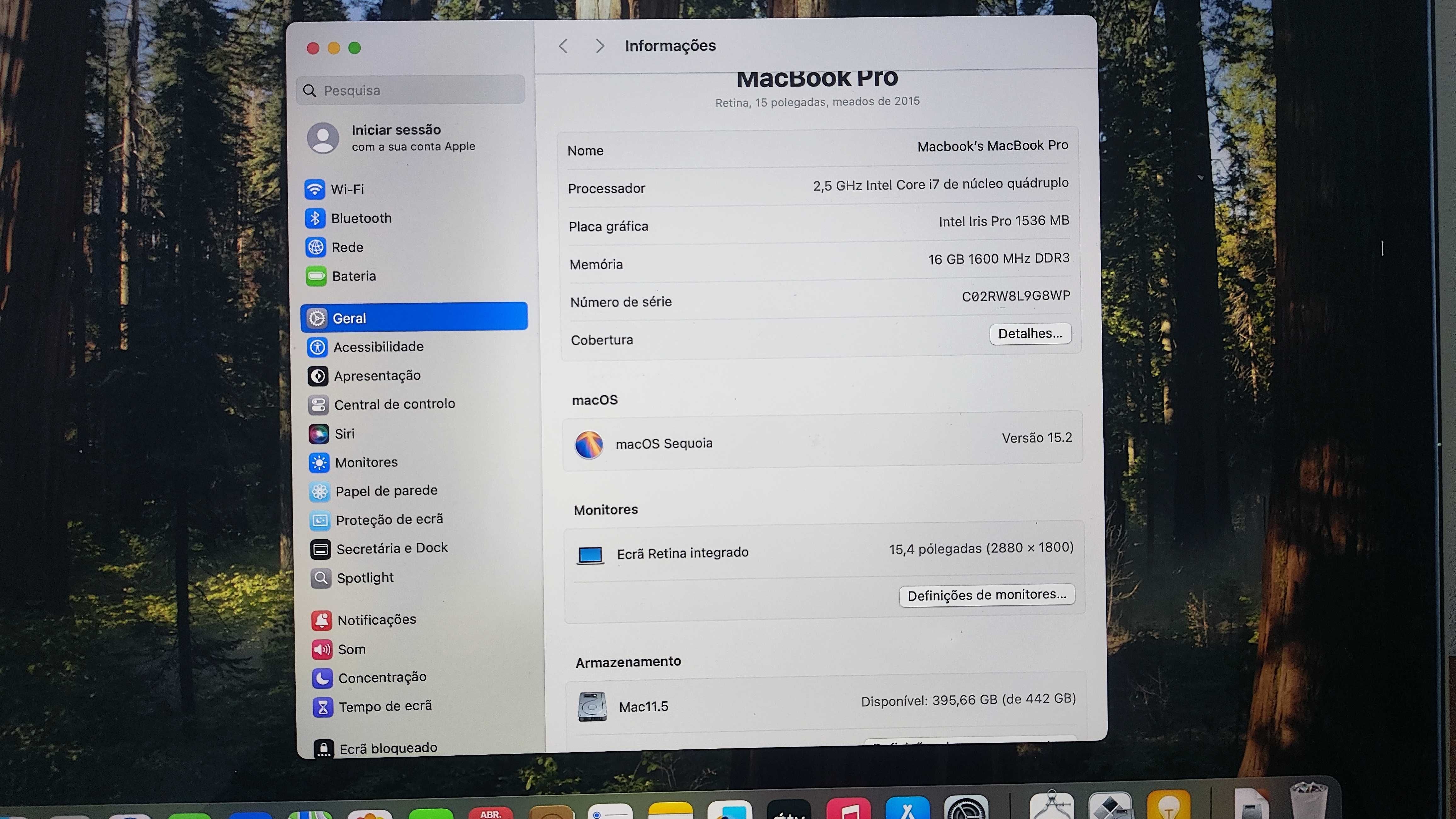 MacBook Pro 15"(A1398)- i7, Ram 16 GB, SSD 512 GB (Sequoia+ win 10)