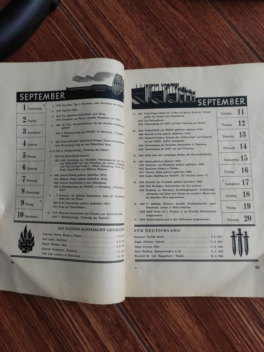 kalender der deutschen arbeit 1938