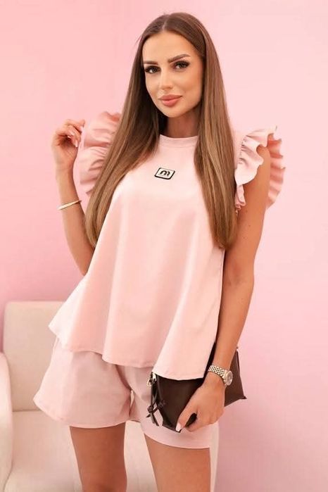 Komplet damski z falbanką s m l