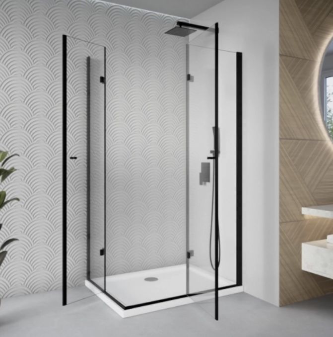 Kabina prysznicowa prostokątna 80x90cm czarna KB17 MAUNA SEVANTE