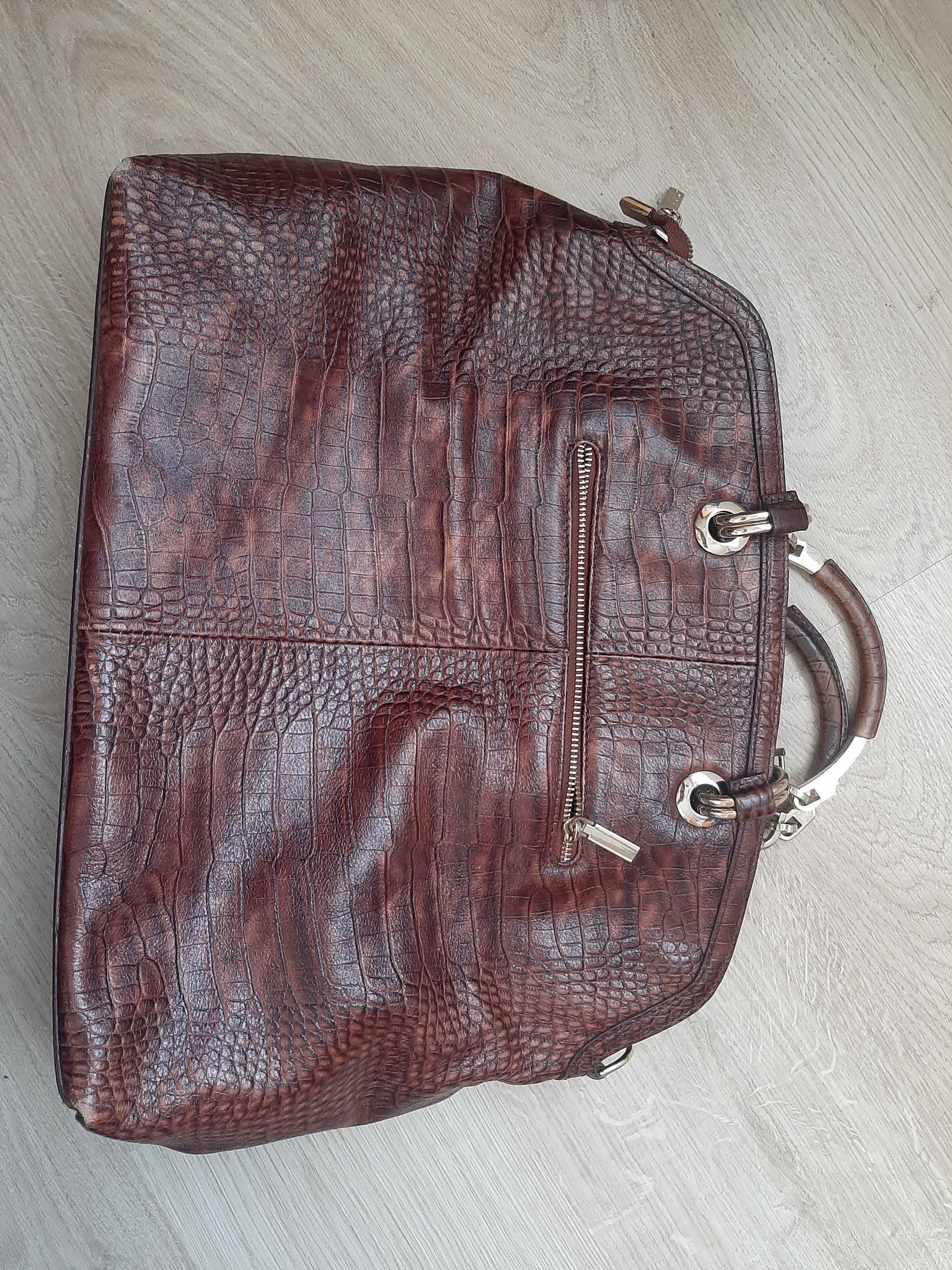 Sprzedam Torebkę Kazar Brązowa Skóra Elegancka Funkcjonalna  wym45/33