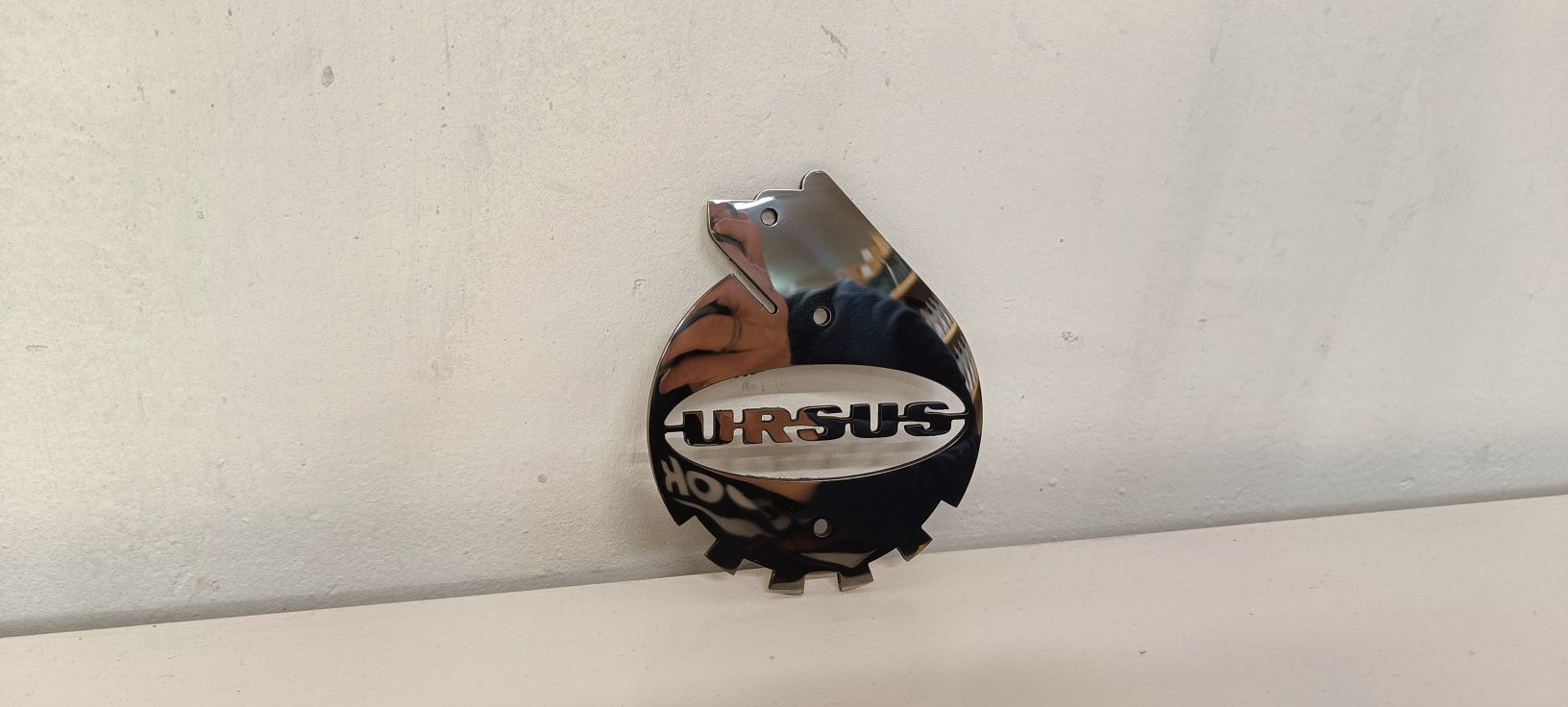 Logo między lampy URSUS znaczek emblemat stal nierdzewna 3mm inox