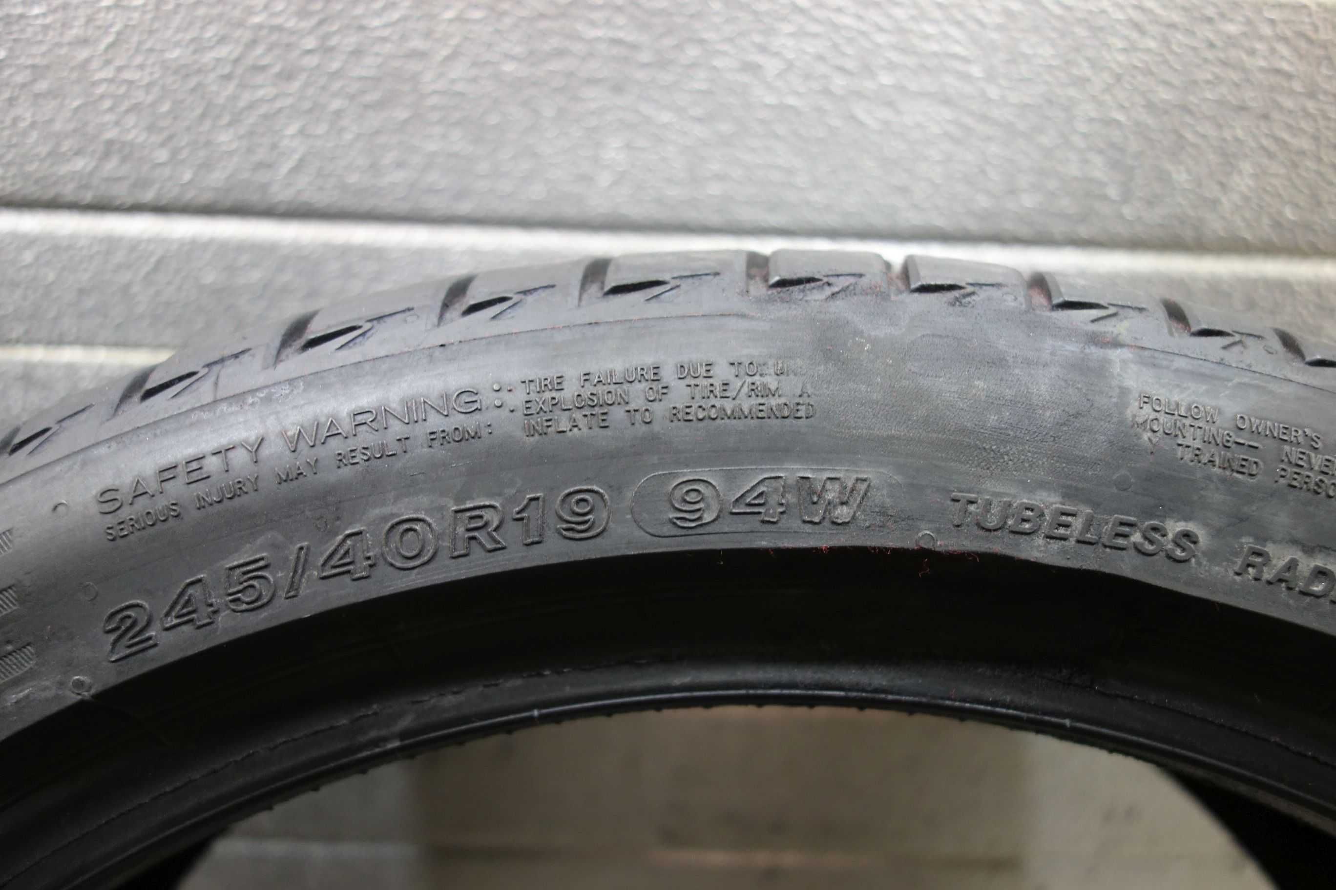 2x 245/40R19 Opony letnie używane Bridgestone Turanza T005.2023r (A18)