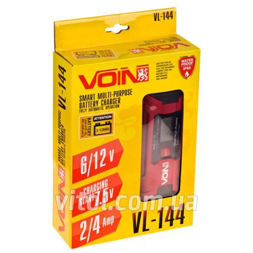 Зарядний пристрій VOIN VL-144 6&12V/0.8-4.0A/3-120AHR/LCD/Iмпульсний