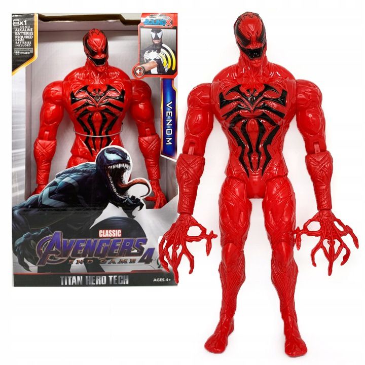 Duża Figurka Red Czerwony Venom Ruchoma Dzwięk