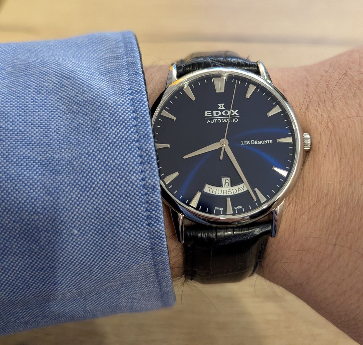Zegarek EDOX WATCH Les Bemonts Automatic Day Date 83015 3 BUIN