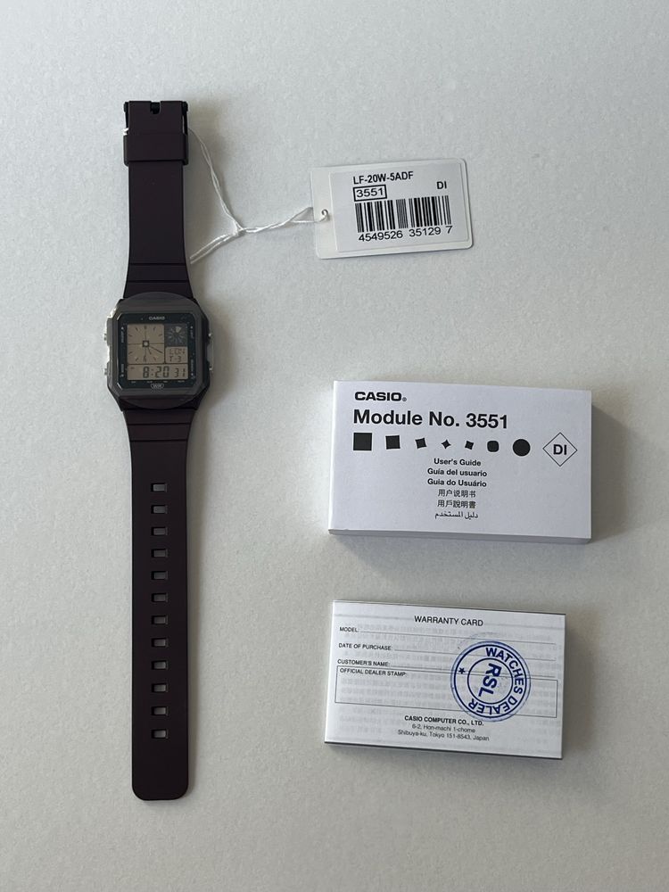 CASIO LF20W-5A nowy brązowy/bordo