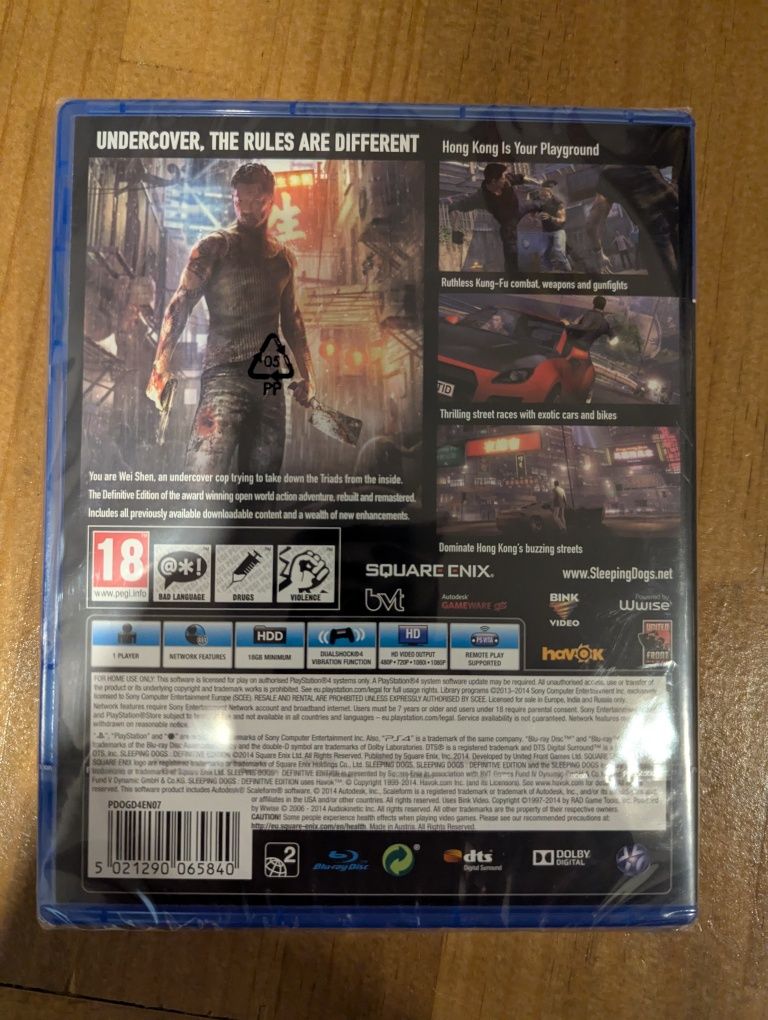 Jogo PS4 Sleeping Dogs Definitive Edition novo selado