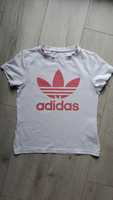 Adidas Orginals bluzka koszulka T Shirt logo kwiat 140cm dziewczęca