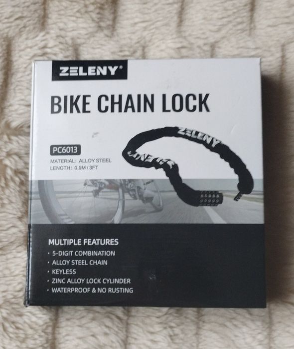 Bike Chain Lock Zeleny, zapinki do roweru 3szt