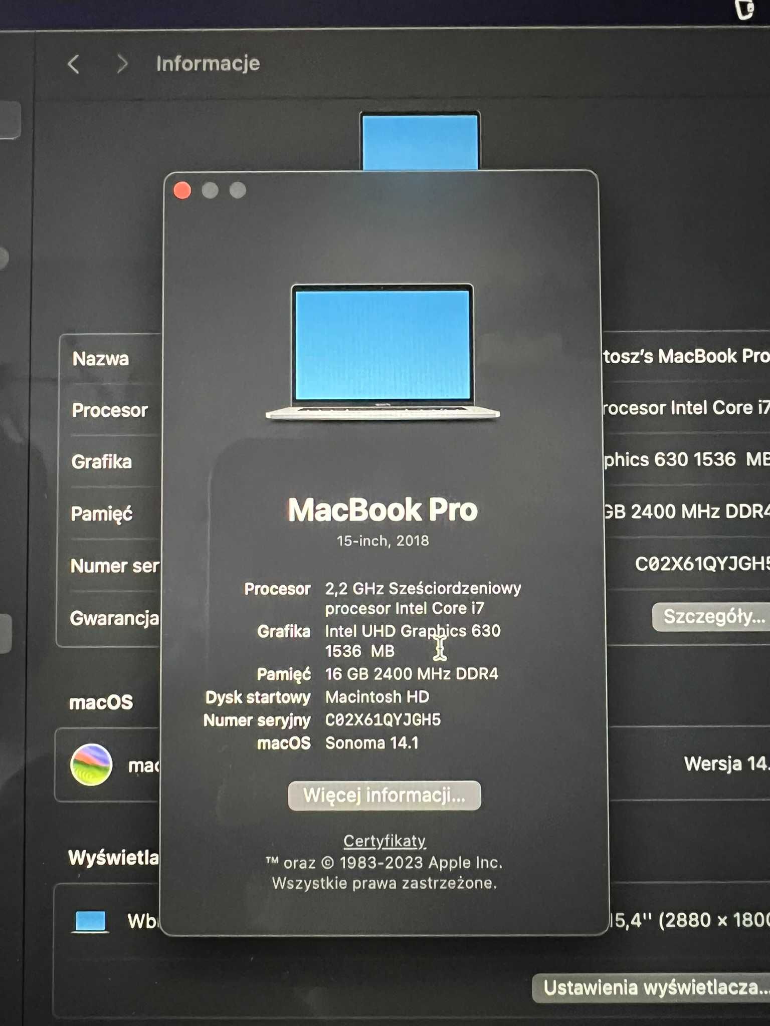 MacBook Pro 15" 2018