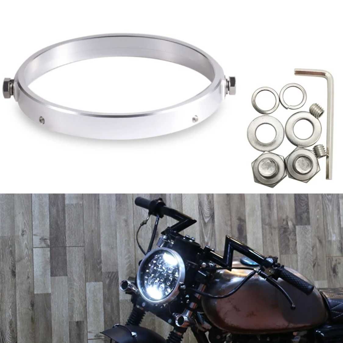 Aro de suporte para faróis frontais LED cafe racer