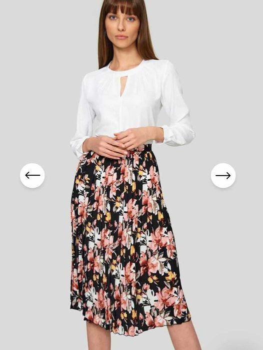 Spódnica plisowana w kwiaty 42 greenpoint