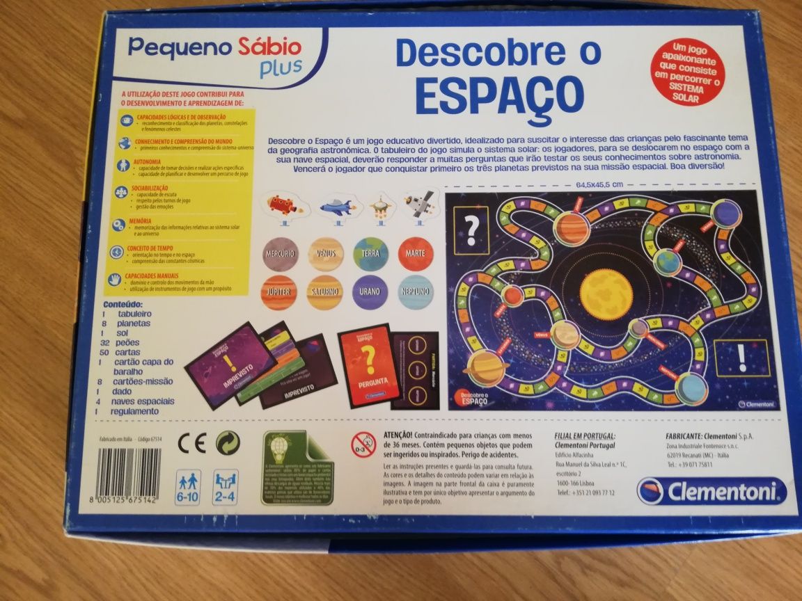 Jogo "Descobre o Espaço", Clementoni