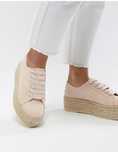 Espadryle na koturnie jasny róż Bershka rozmiar 37