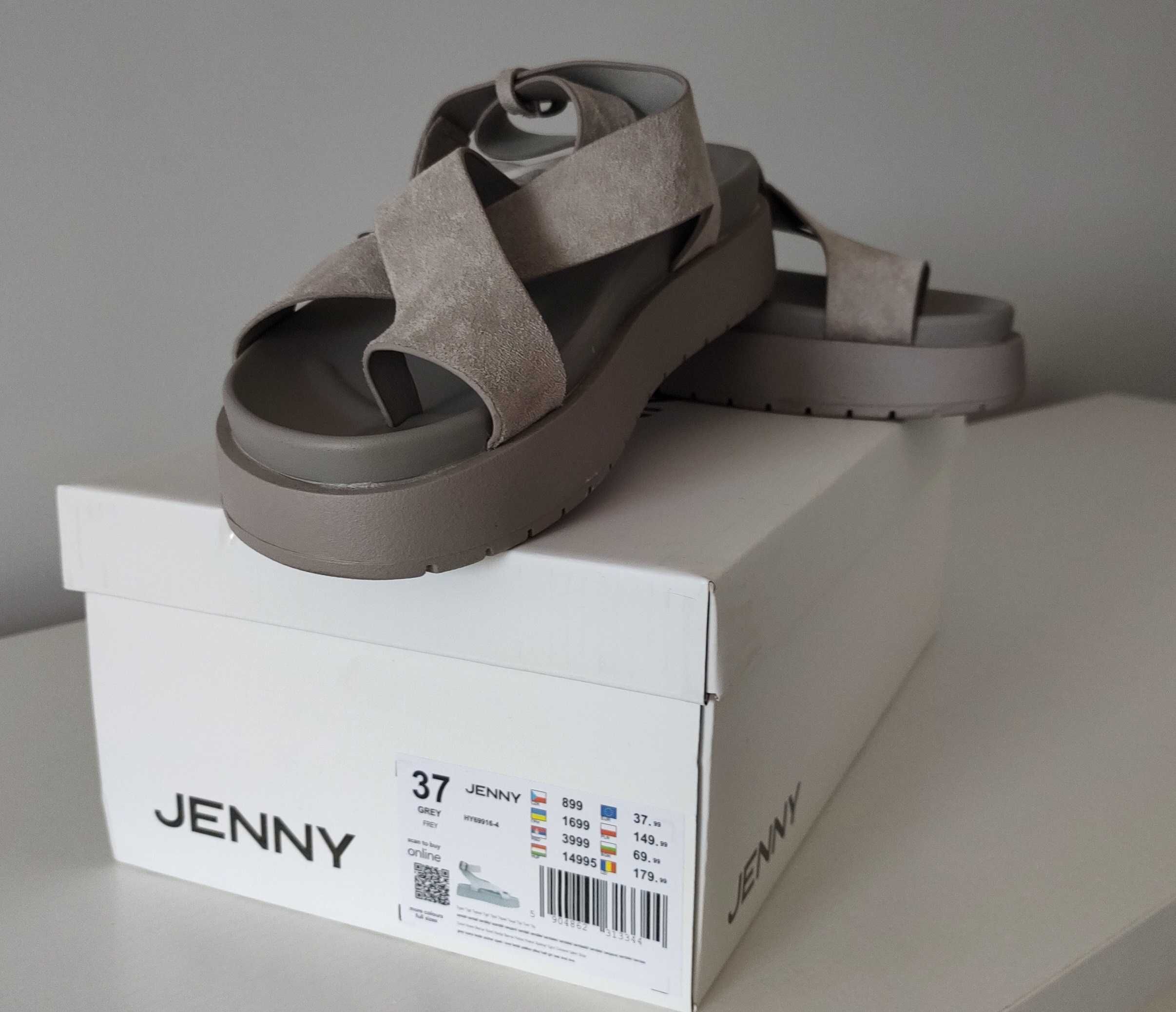 Sprzedam sandały CCC Jenny, kolor grey frey, rozm 37, nowe, faktura,