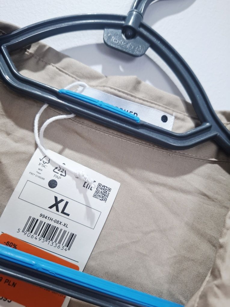 Beżowa koszula damska oversize nowa reserved bawełna xl 42