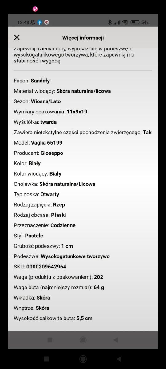 Sandałki Niemowlęce