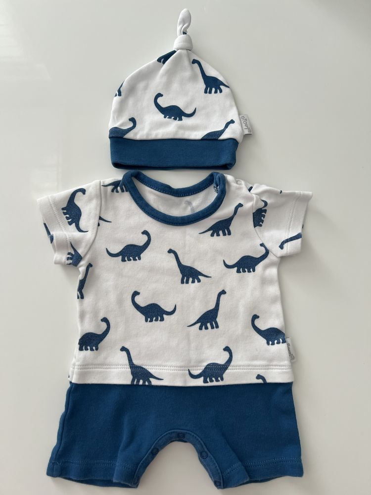 Rampers + czapka w dinozaury