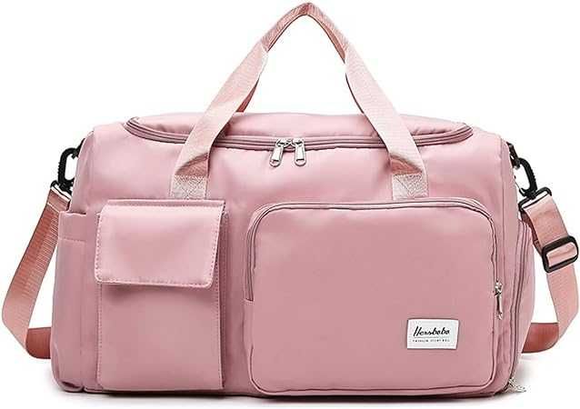 Torba sportowa z przegródką na buty różowa