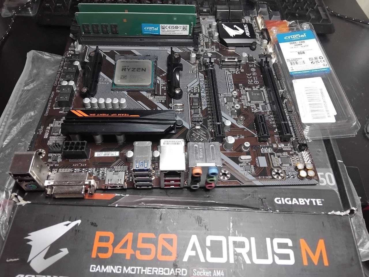 Крутий Комплект mAtx Am4 Aorus B450 5 3600 16Gb
