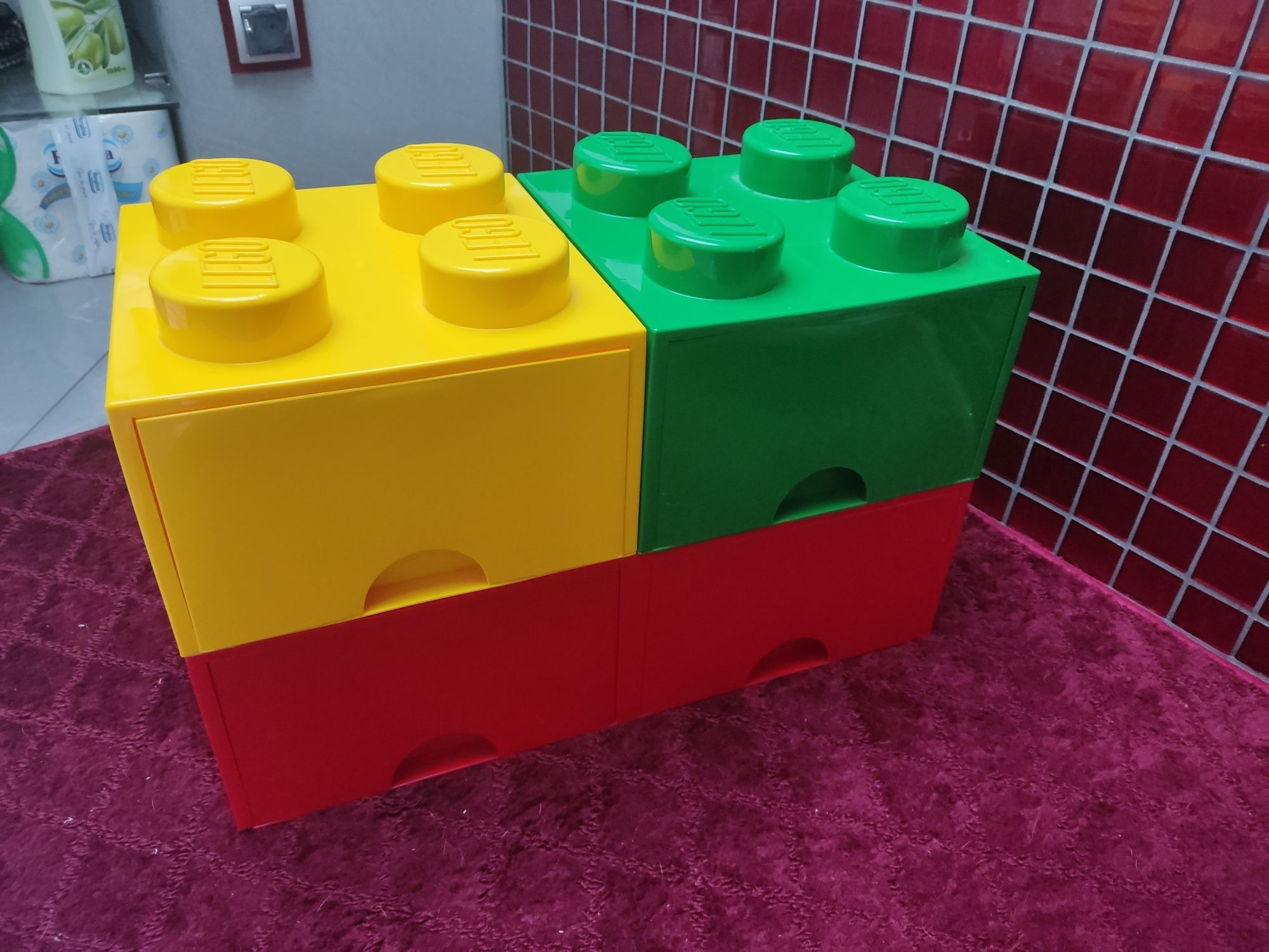 LEGO: 3 Pojemniki na klocki brick z szufladami: komplet