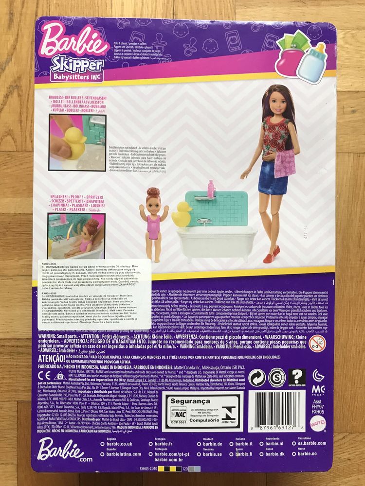 Lalka Barbie Skipper - opiekunka + akcesoria kąpielowe