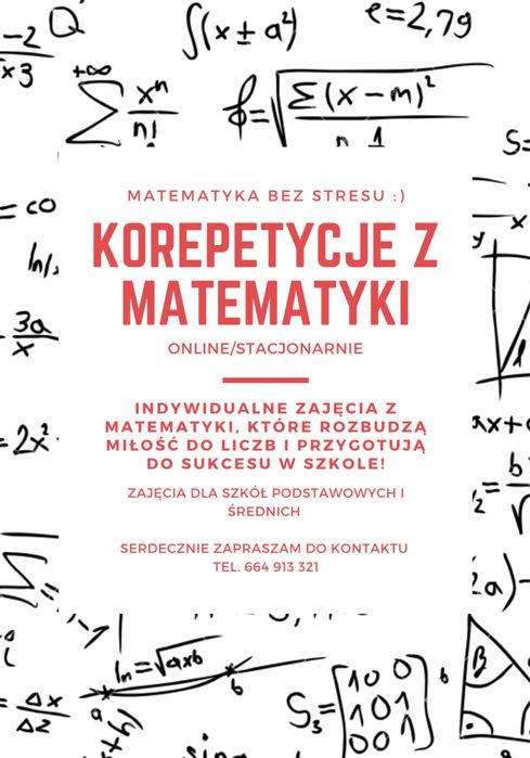 Korepetycje z matematyki! online/stacjonarnie/Wola