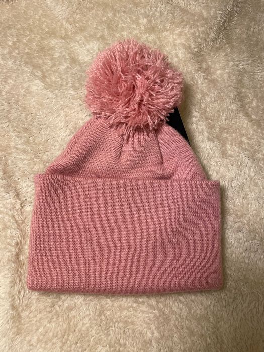 Dziecięca - dziewczęca czapka zimowa z pomponem – Pastelowy Róż