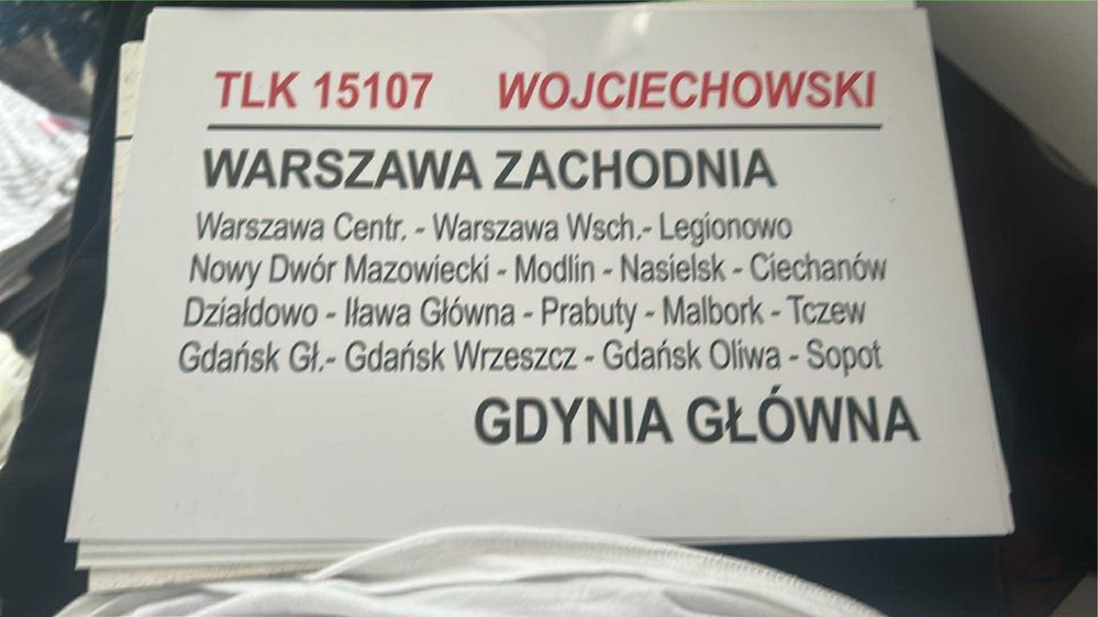 Tablica relacyjna/kierunkowa TLK Wojciechowski