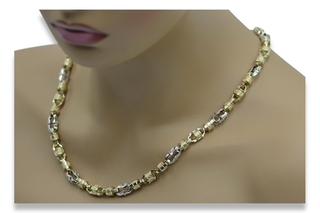 Złoty łańcuszek z żółtego białego złota 14k 8mm Unikat cc053yw Wrocław