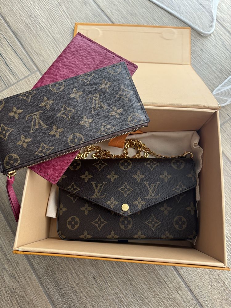 Клатч, сумка, louis vuitton felicie оригинал lv