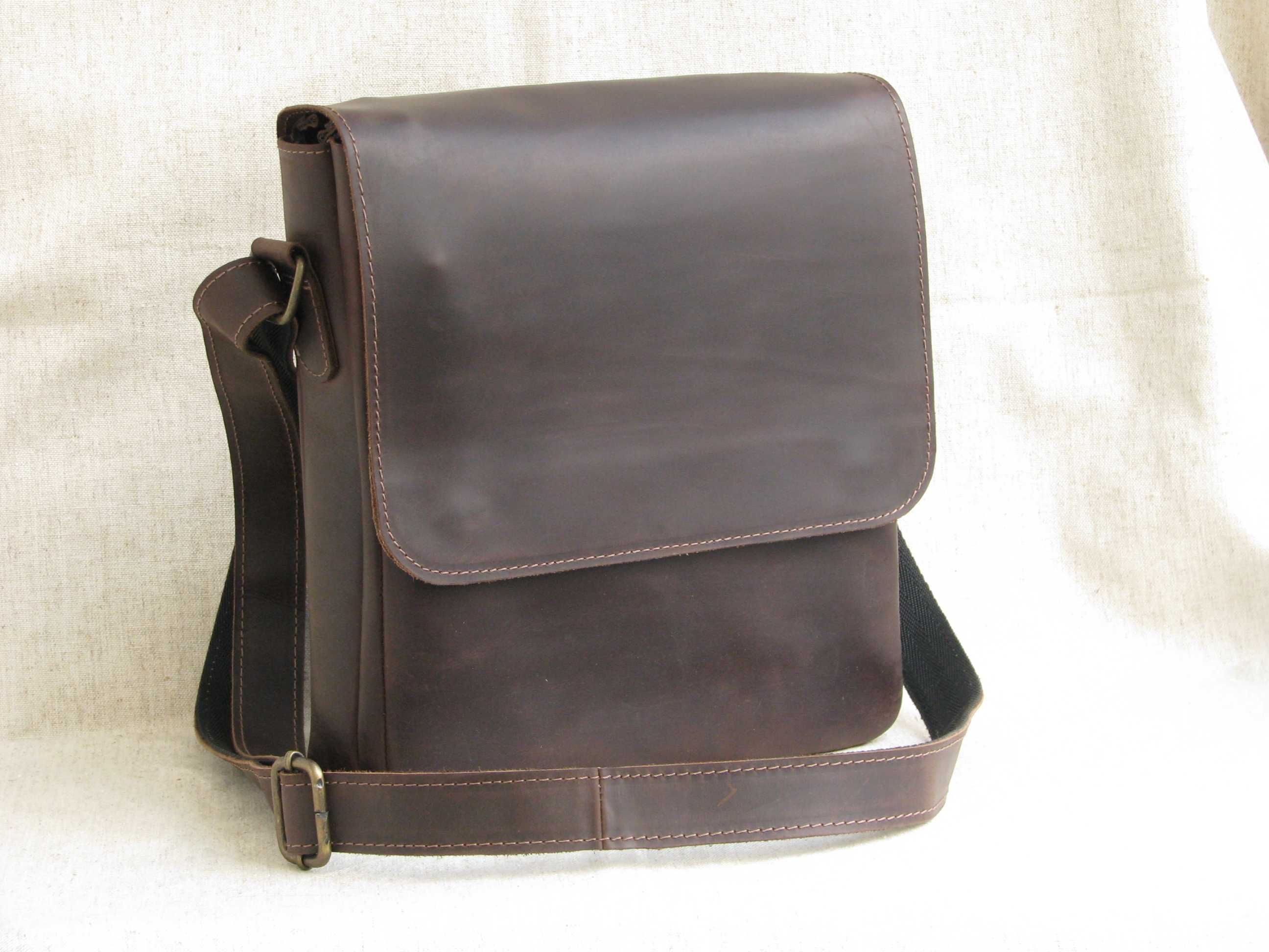 Мужская вместительная кожаная сумка GS МА 002 коричневая