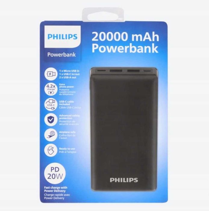 Powerbank Philips 20000 mAh czarny