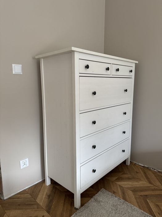 Ikea komoda hemnes 108x131 biala drewniana 6 szuflad