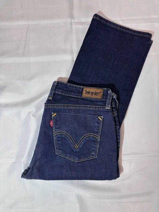 Levis damskie jeansy W31 proste high rise niebieskie vintage Y2K